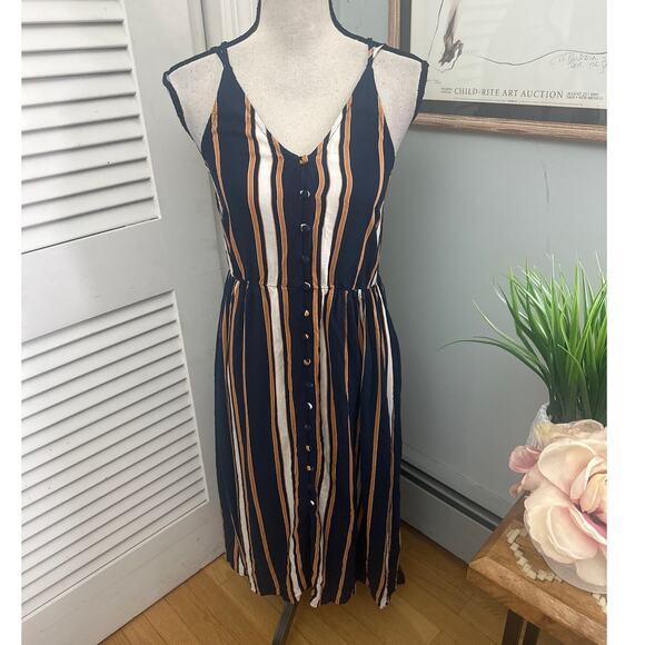 ROXY Womens Dress Small Sunset Beauty Midi Spring Surf Casual Bohemian - Picture 1 of 12